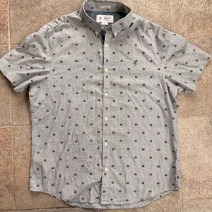 Original Penguin Cheeseburger Gray Short Sleeve Polo Size Large